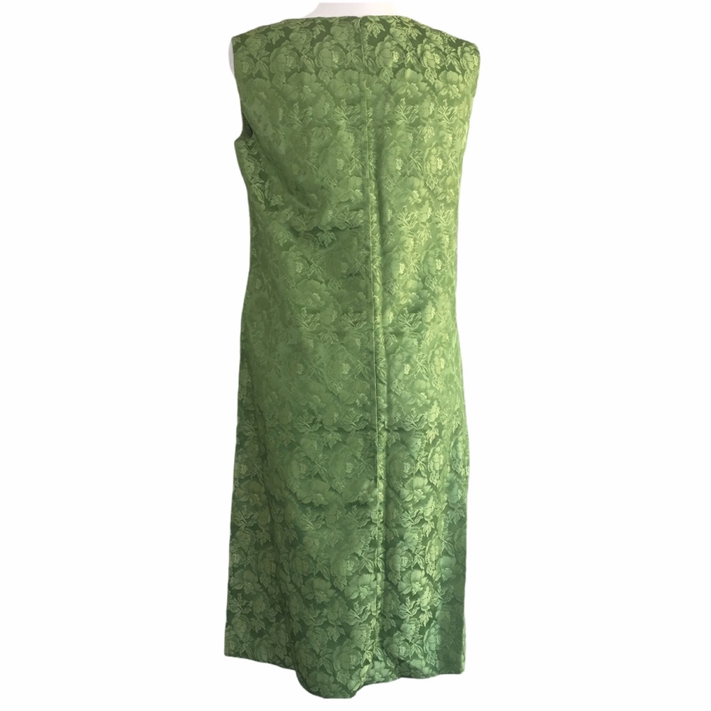 TRUE VINTAGE Green Floral 2PC Sheath Dress & Jackt - Picture 4 of 9